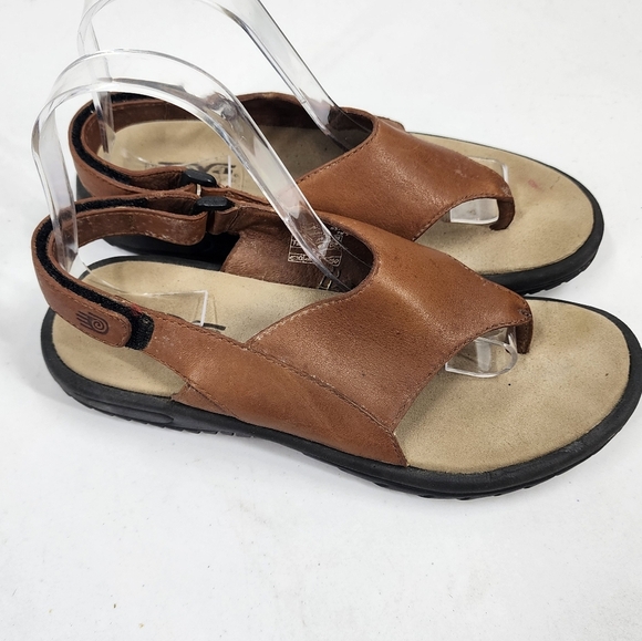 Teva Salani Thong Ankle Strap Leather Sandals Camel 7 - Picture 3 of 8